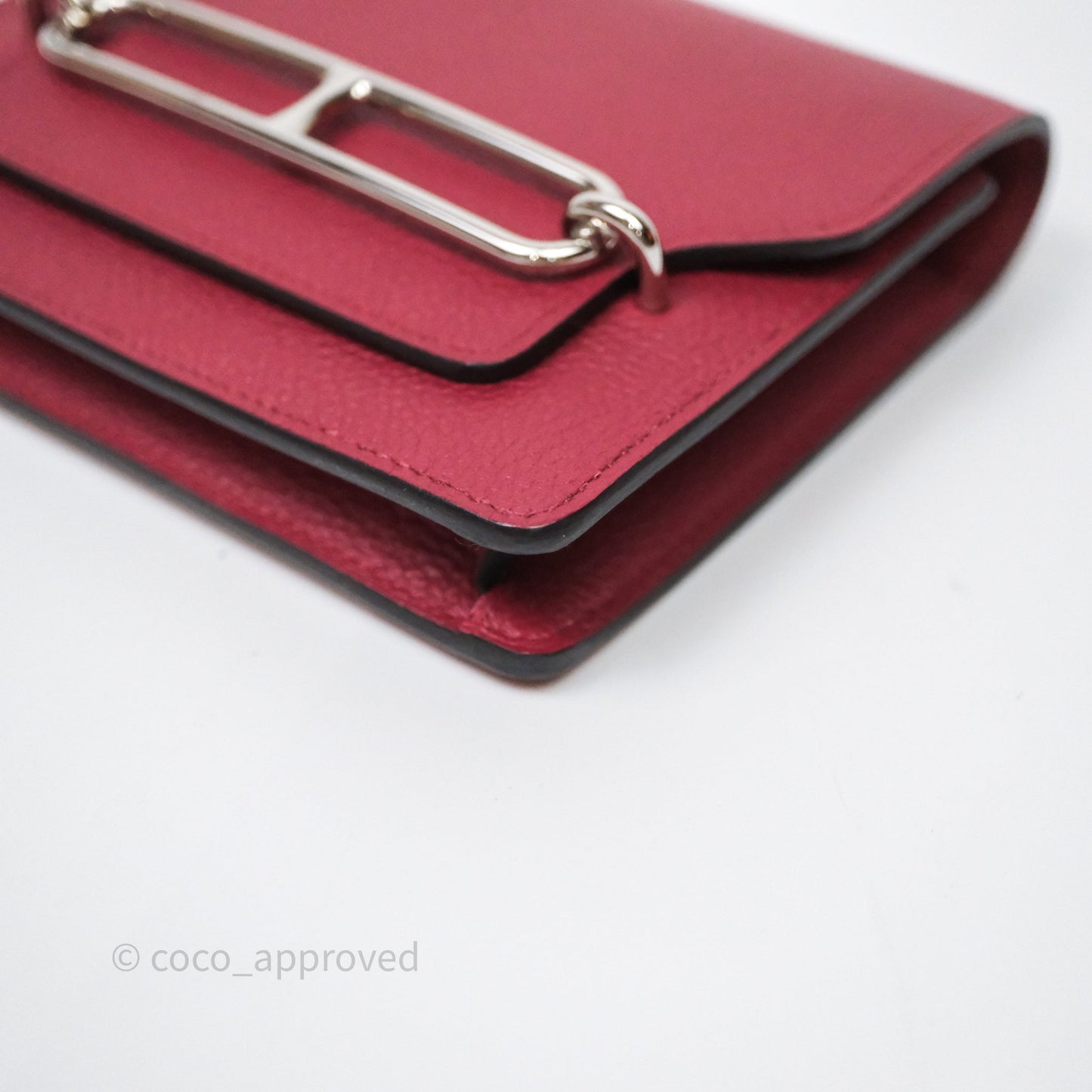 Hermès Roulis Slim Wallet Rouge H 55 Evercolor Palladium Hardware