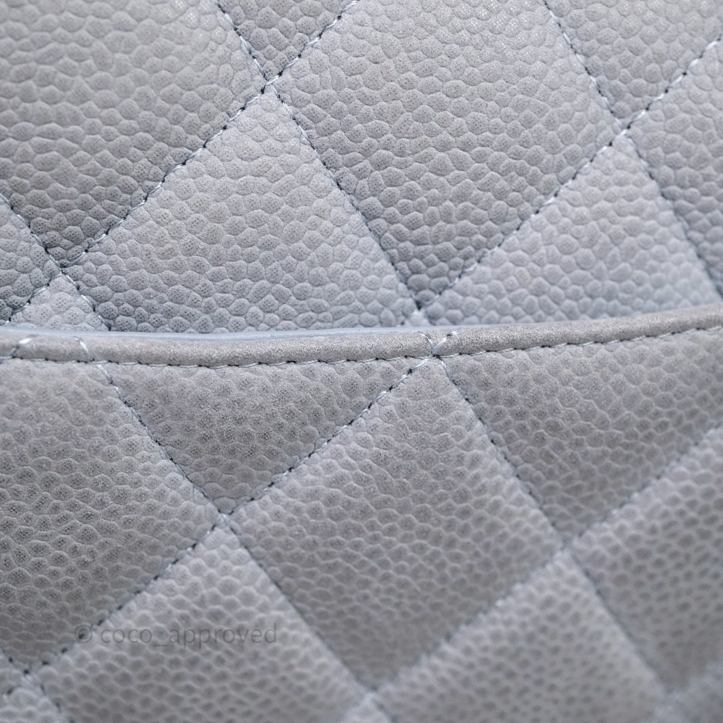 Chanel Jumbo Double Flap Grey Caviar Gold Hardware⁣⁣