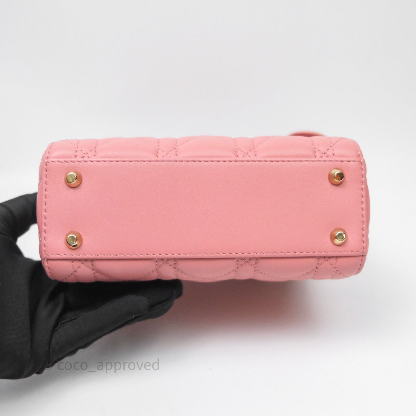 Christian Dior Mini Lady Dior My ABCDior Bag Pink Cannage Lambskin Gold Haardware