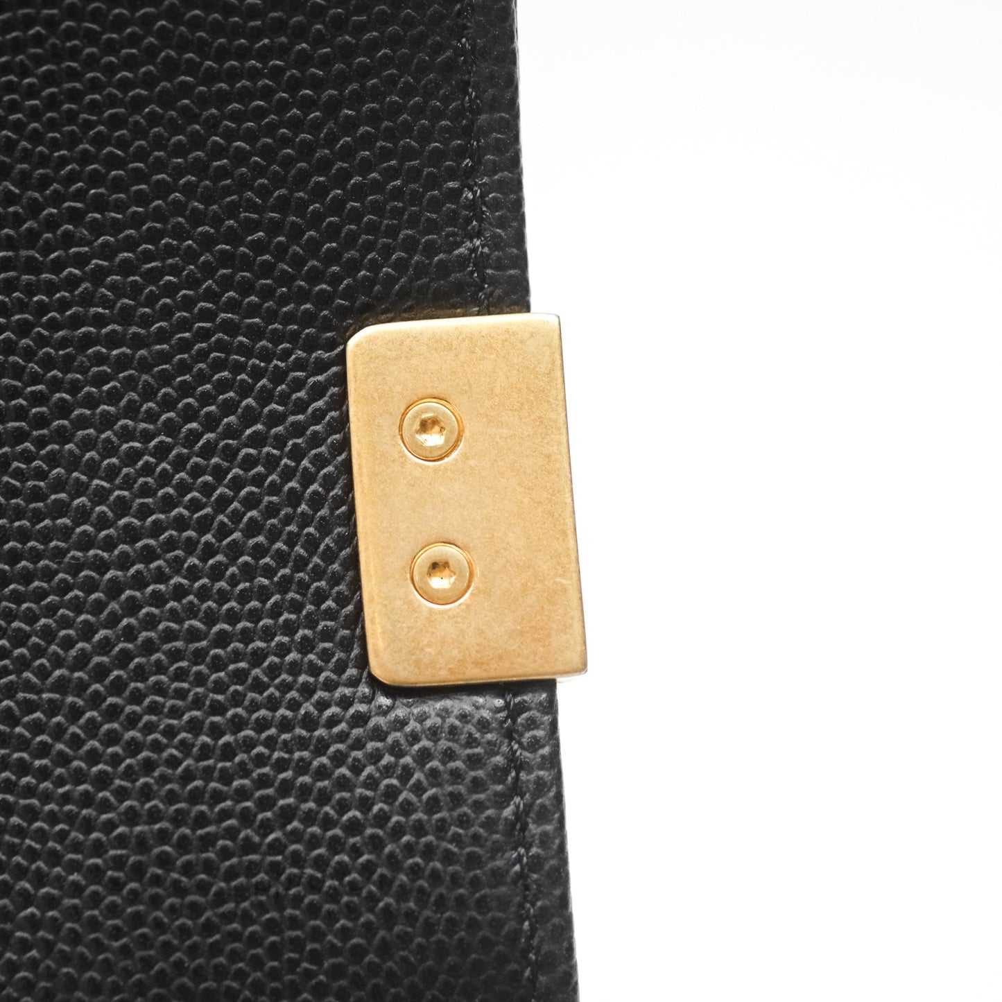 Chanel Medium Boy Quilted Black Caviar Aged Gold Hardware