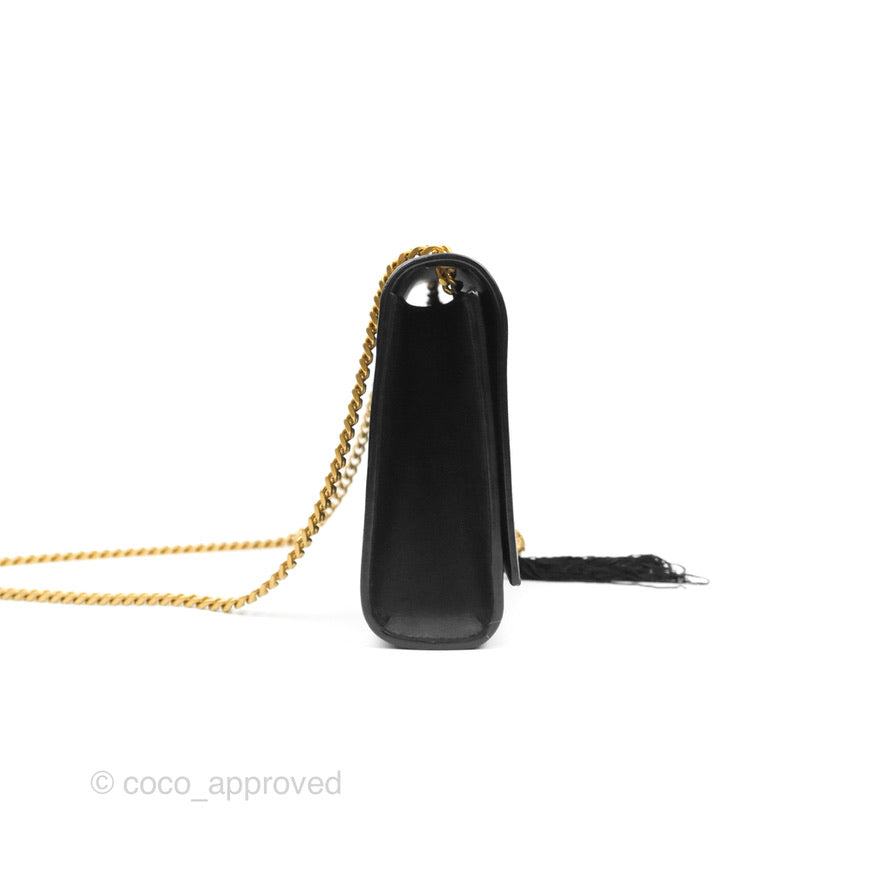 Saint Laurent Medium Kate Tassel Chain Bag Black Smooth Calfskin Gold Hardware