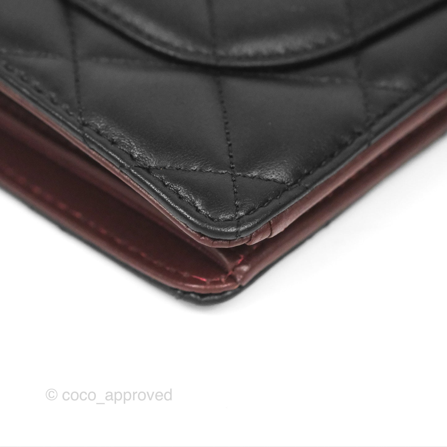 Chanel Classic Quilted Long Wallet Black Lambskin Silver Hardware