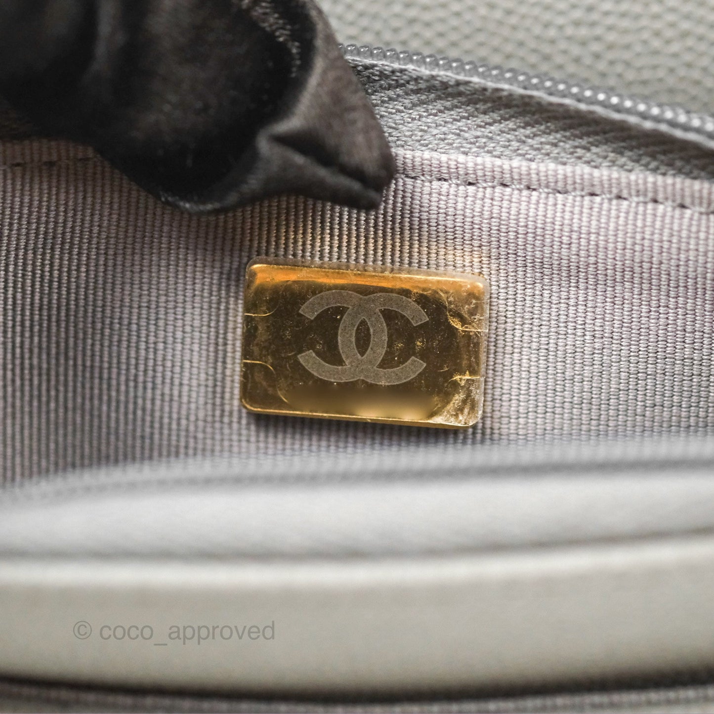Chanel Quilted Classic Wallet On Chain WOC Grey Caviar Gold Hardware