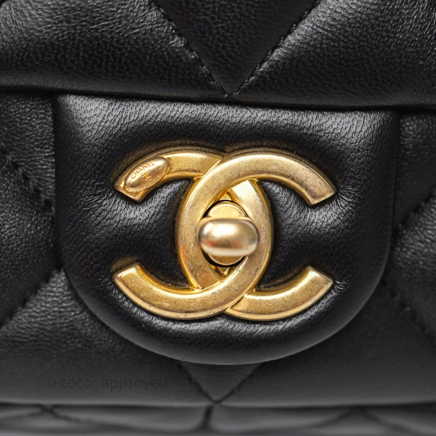 Chanel Small Funky Town Black Lambskin Aged Gold Hardware