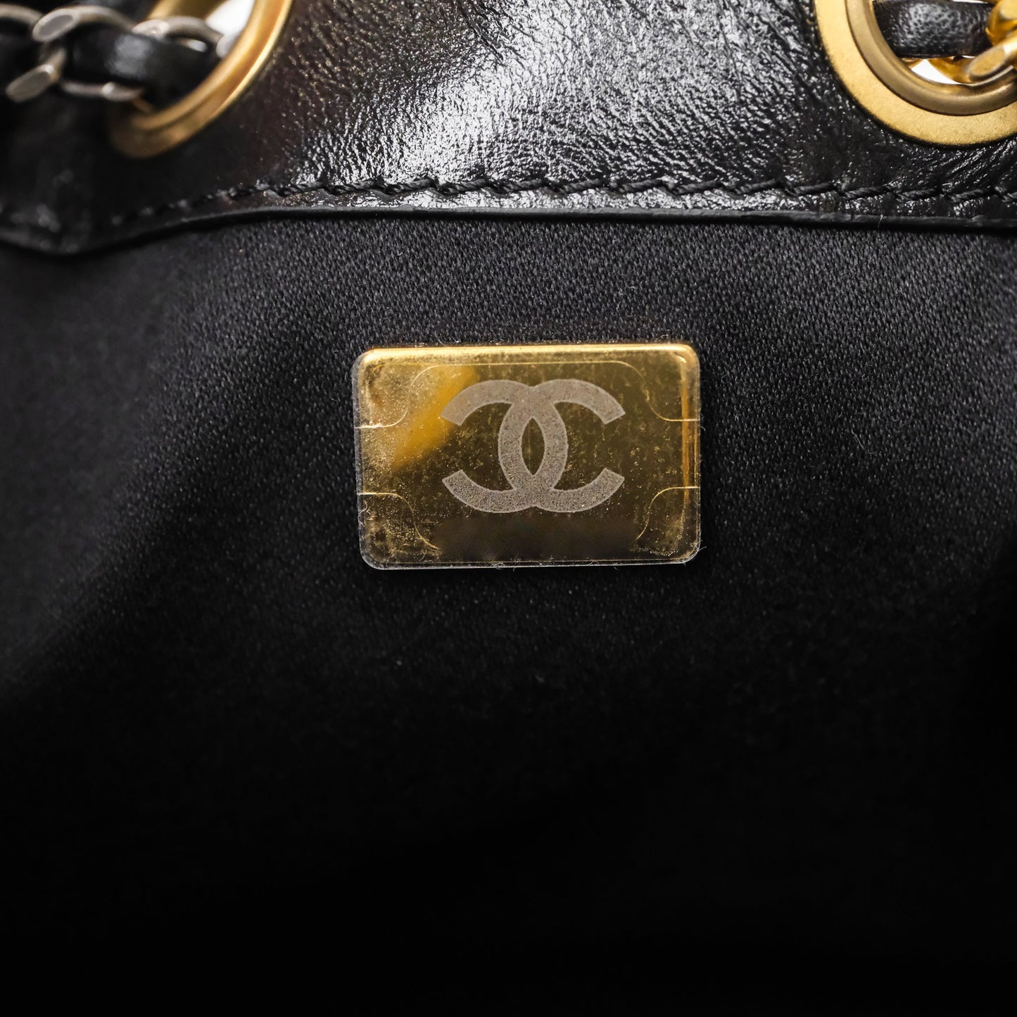 Chanel 25 Mini Black Shiny Crumpled Calfskin Mixed Hardware