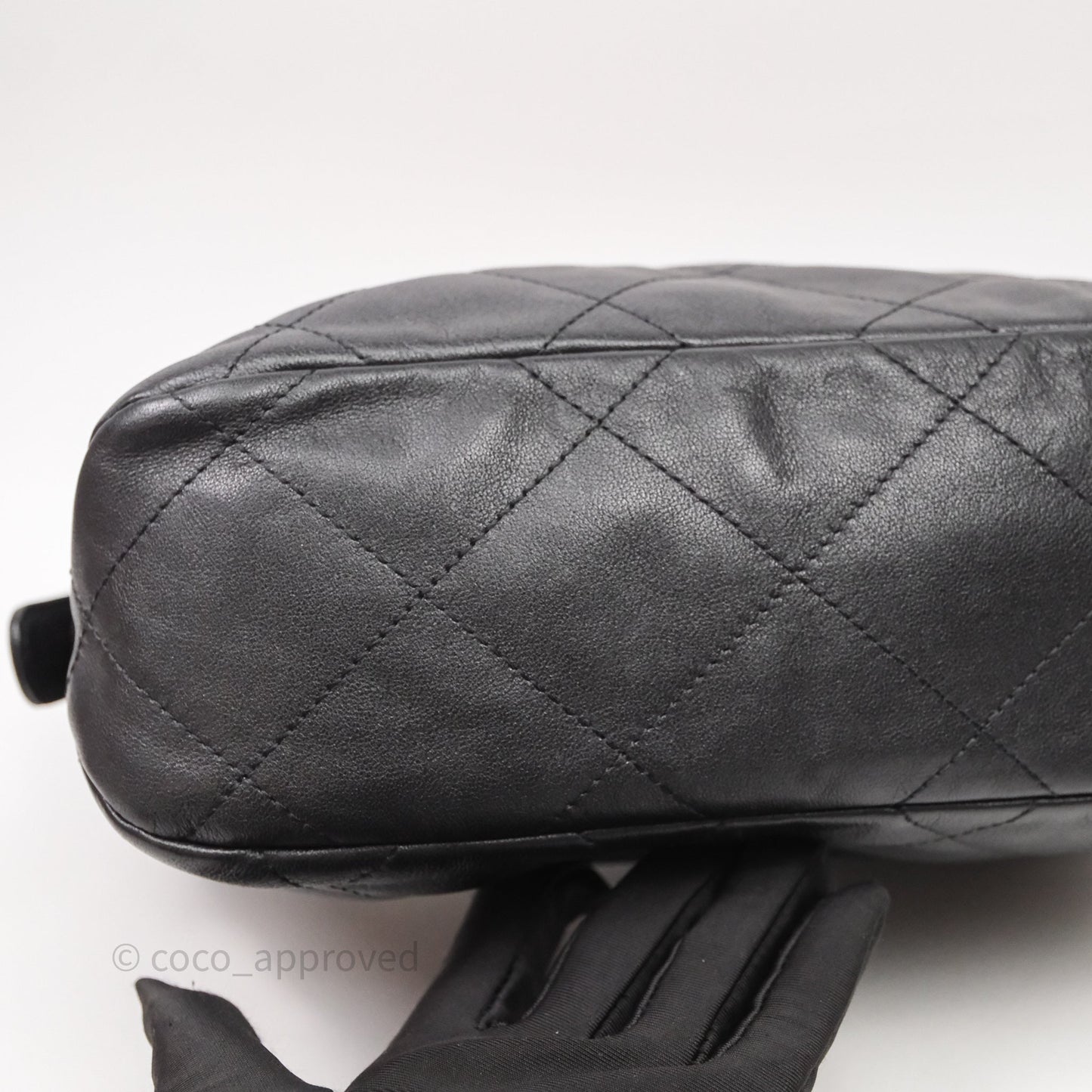 Chanel Hobo Bag Black Calfskin Aged Gold Hardware