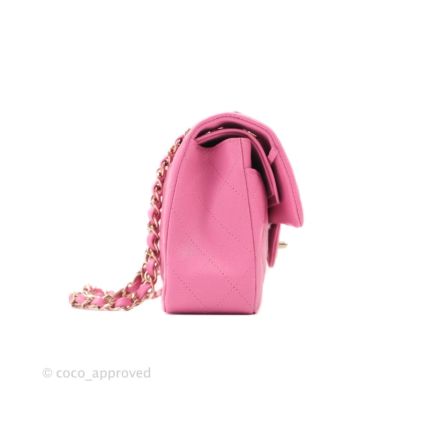 Chanel Classic Small S/M Flap Pink Caviar Gold Hardware 21P