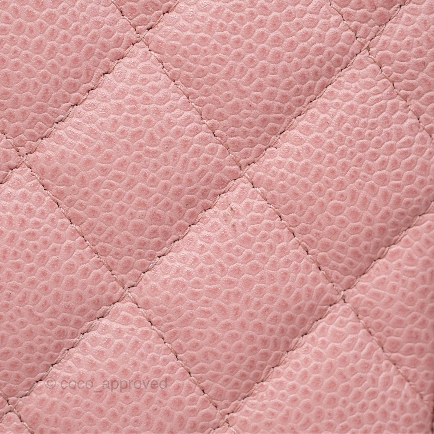 Chanel Vintage Classic M/L Medium Flap Quilted Sakura Pink Caviar 24K Gold Hardware