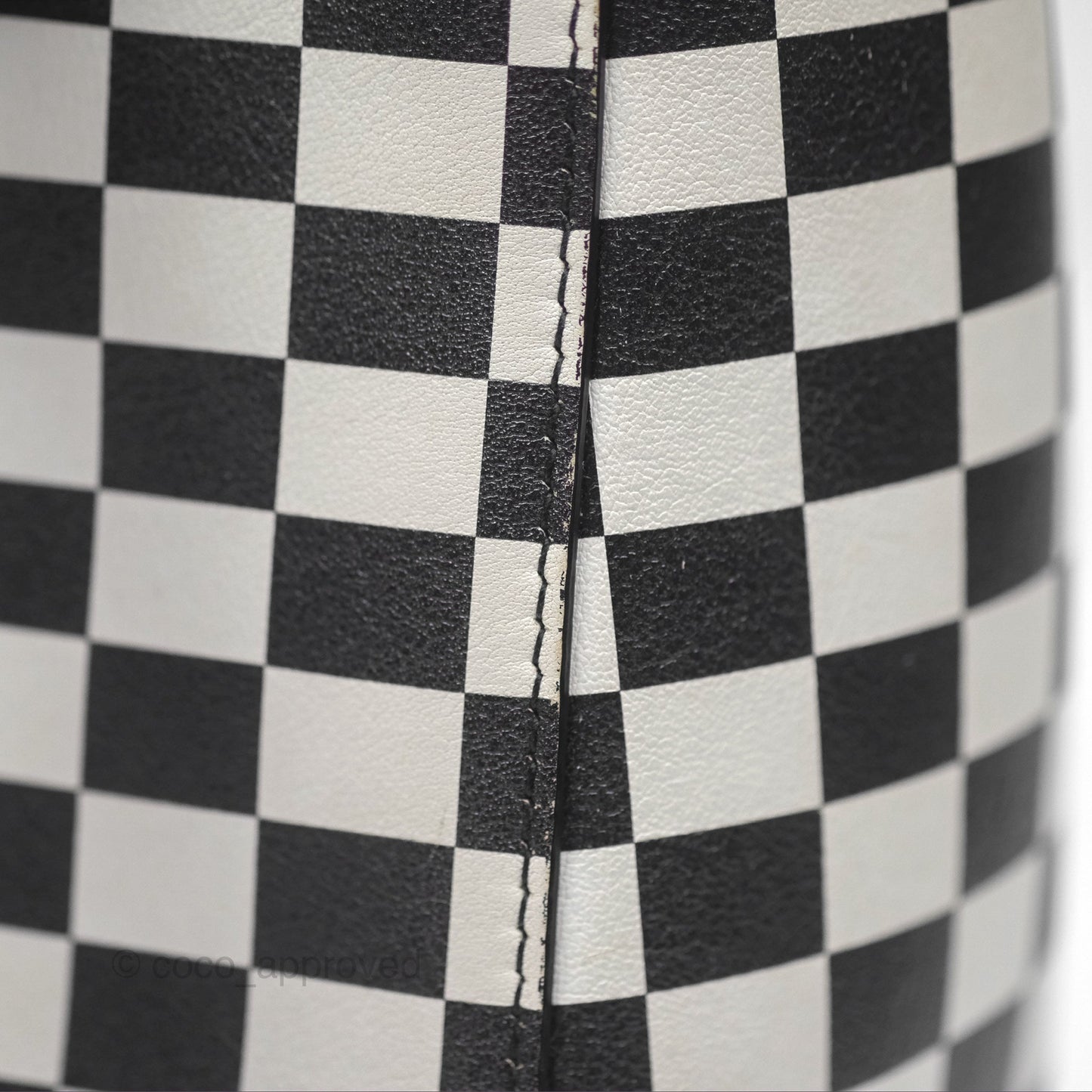 Christian Dior Medium Lady Dior Checkered Black/ White Calfskin