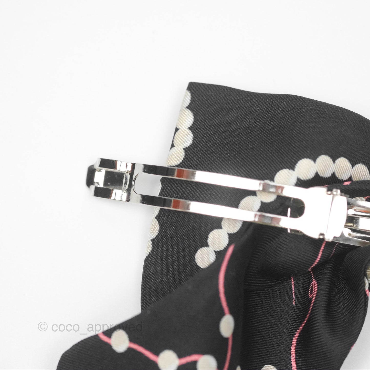 Chanel Bow Silk Hair Accessory Black