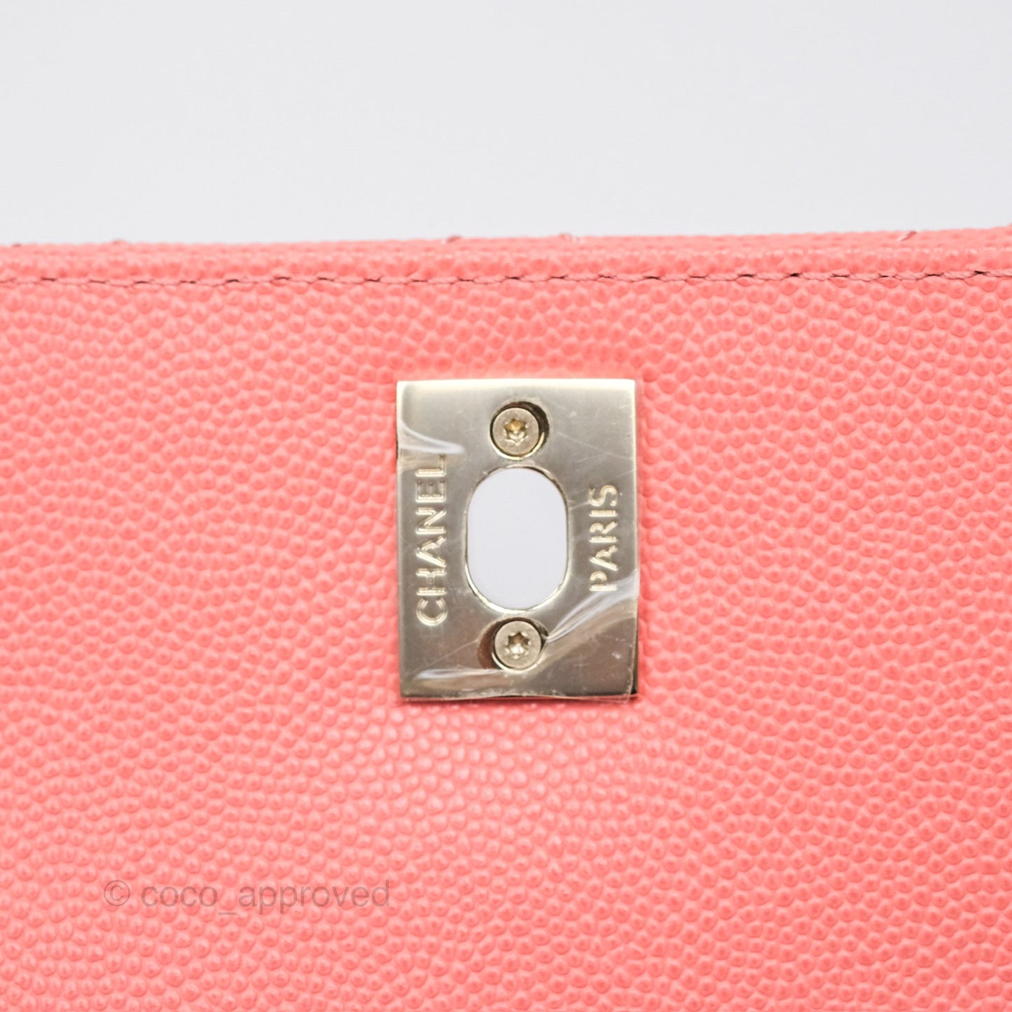 Chanel Mini Coco Handle Quilted Pink Caviar Gold Hardware