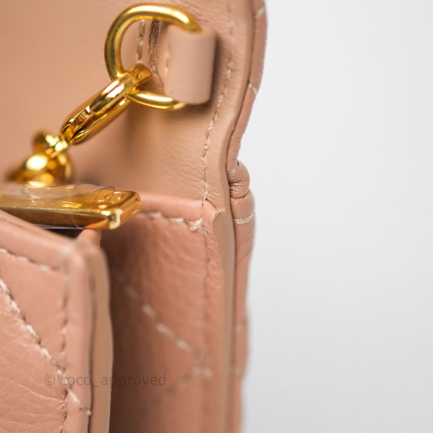 Christian Dior Caro Pouch with Chain In Supple Pink Cannage Calfskin