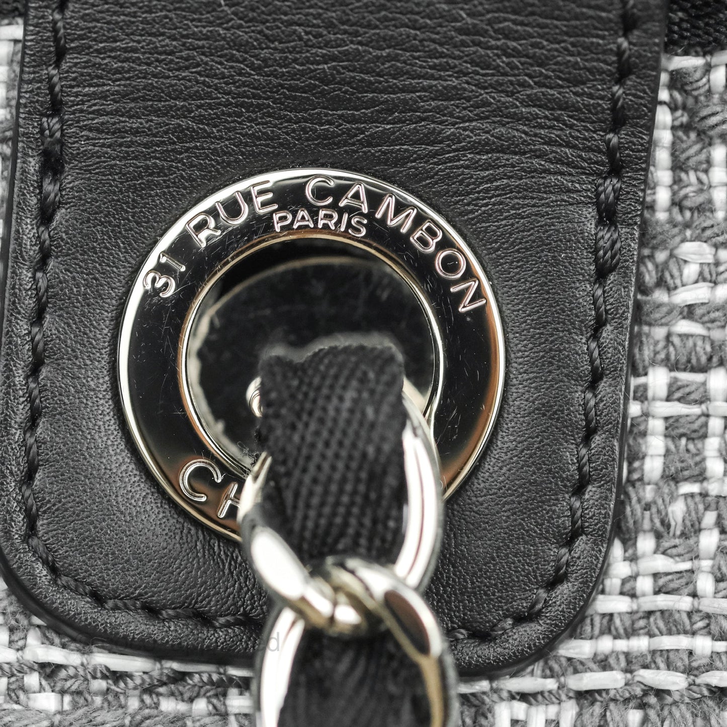 Chanel Large Deauville Charcoal Grey Tweed