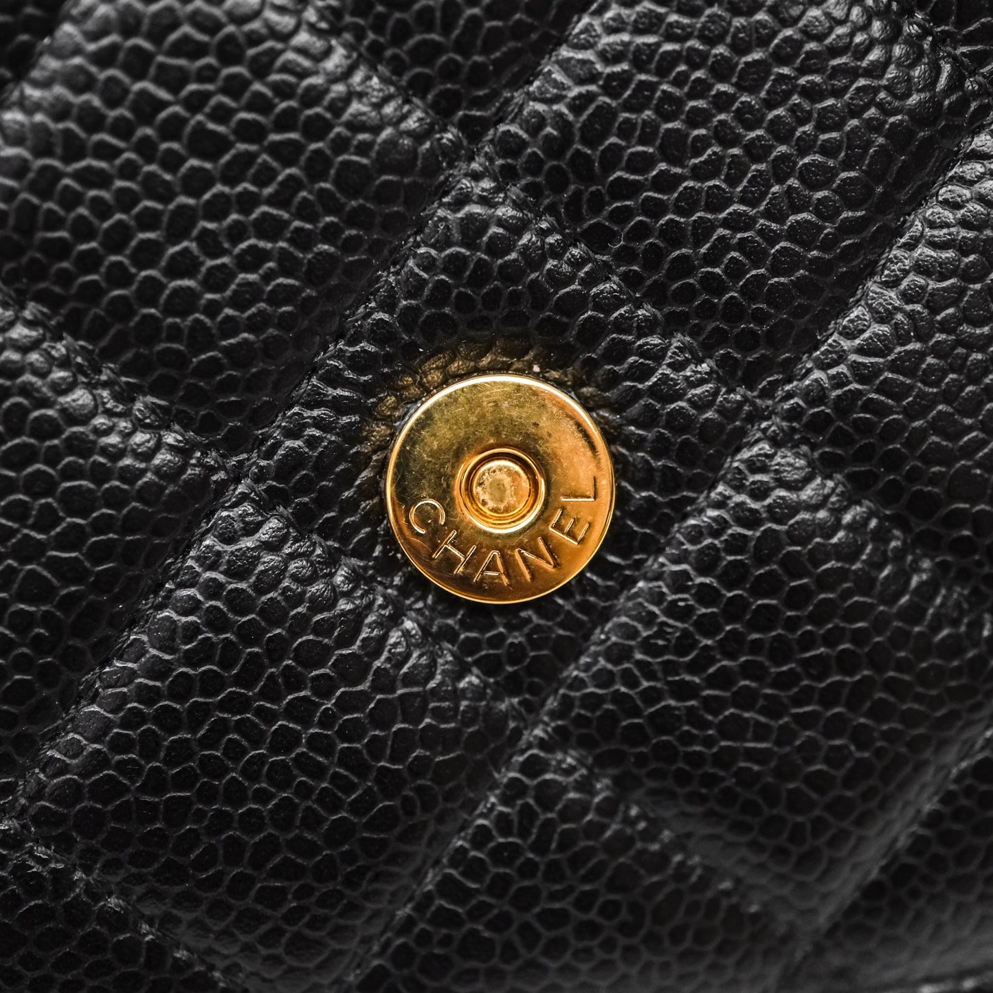 Chanel Quilted WOC Black Caviar Gold Hardware