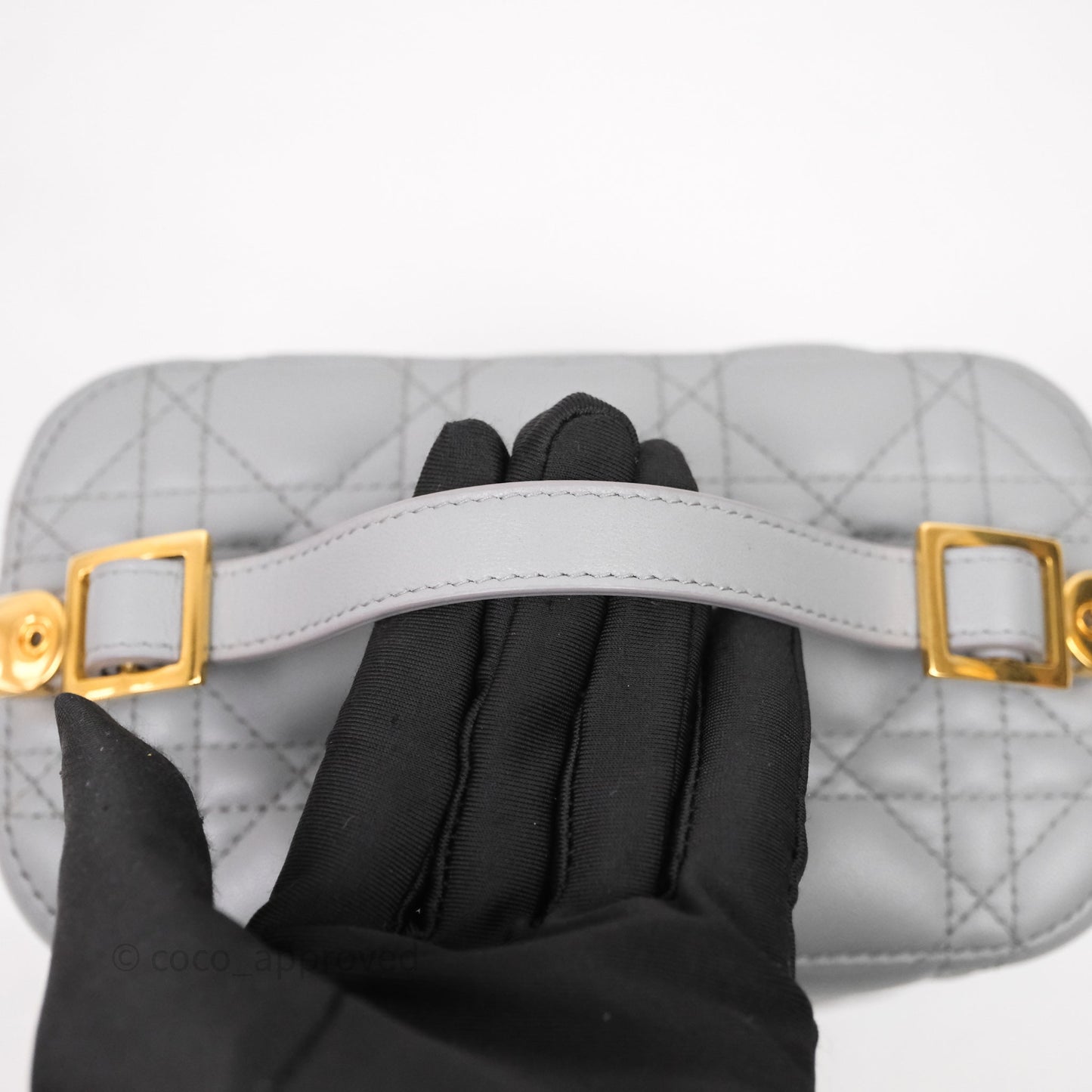 Christian Dior Small Diortravel Vanity Case Grey Lambskin Cannage