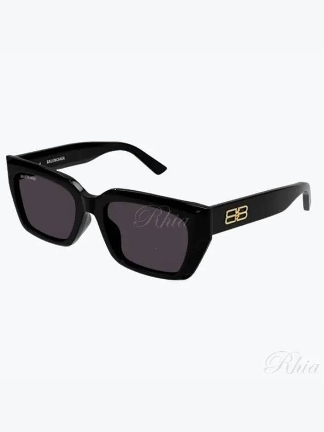 Luxury Balenciaga Eyewear Logo Square Frame Sunglasses Black
