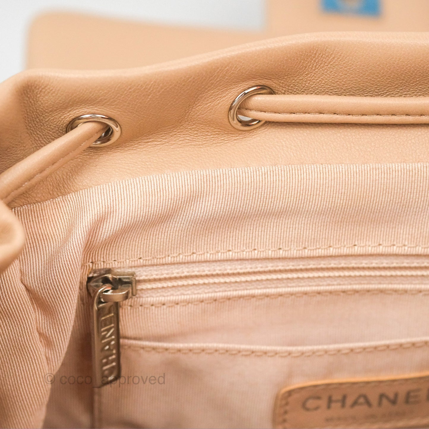 Chanel Quilted Small Urban Spirit Backpack Beige Lambskin Silver Hardware