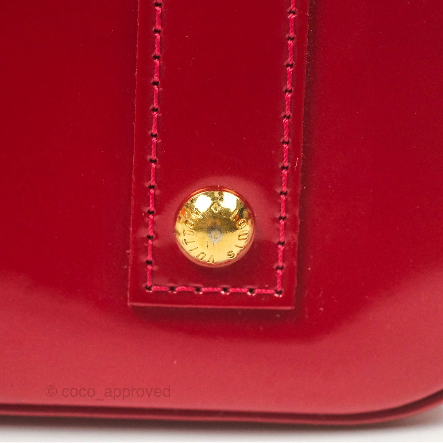 Louis Vuitton Alma BB Red Patent Gold Hardware