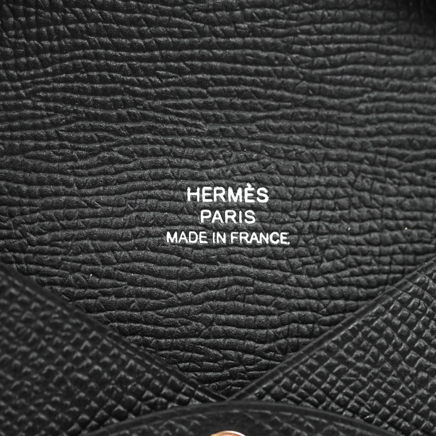 Hermès Calvi Card Holder Epsom Black