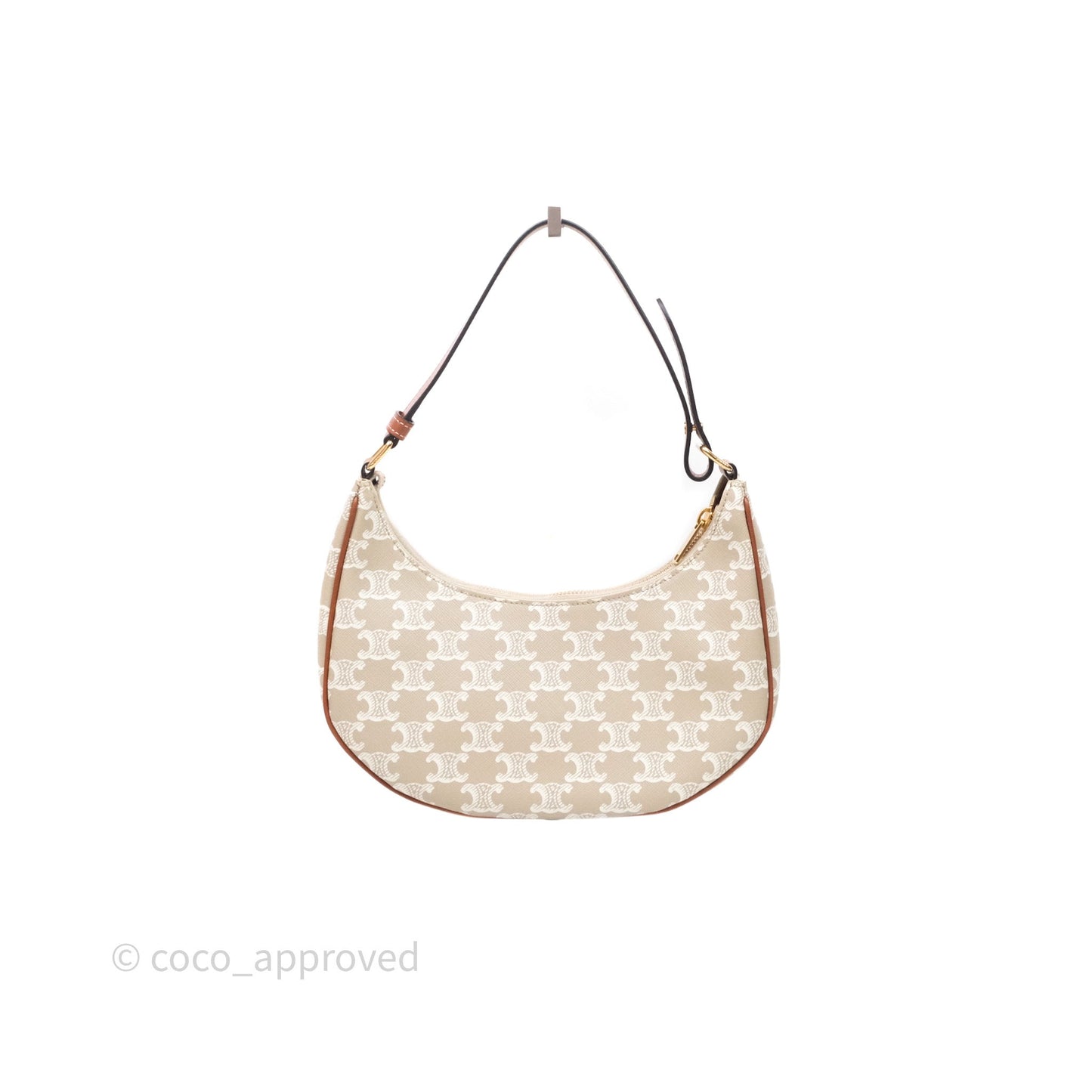 Celine Ava Bag In Triomphe Canvas Calfskin Grege
