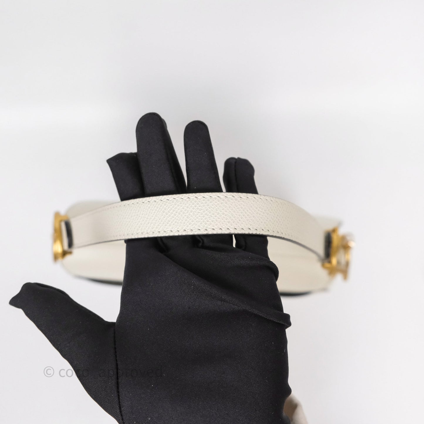 Christian Dior Saddle Bag White Grained Calfskin Gold Hardware