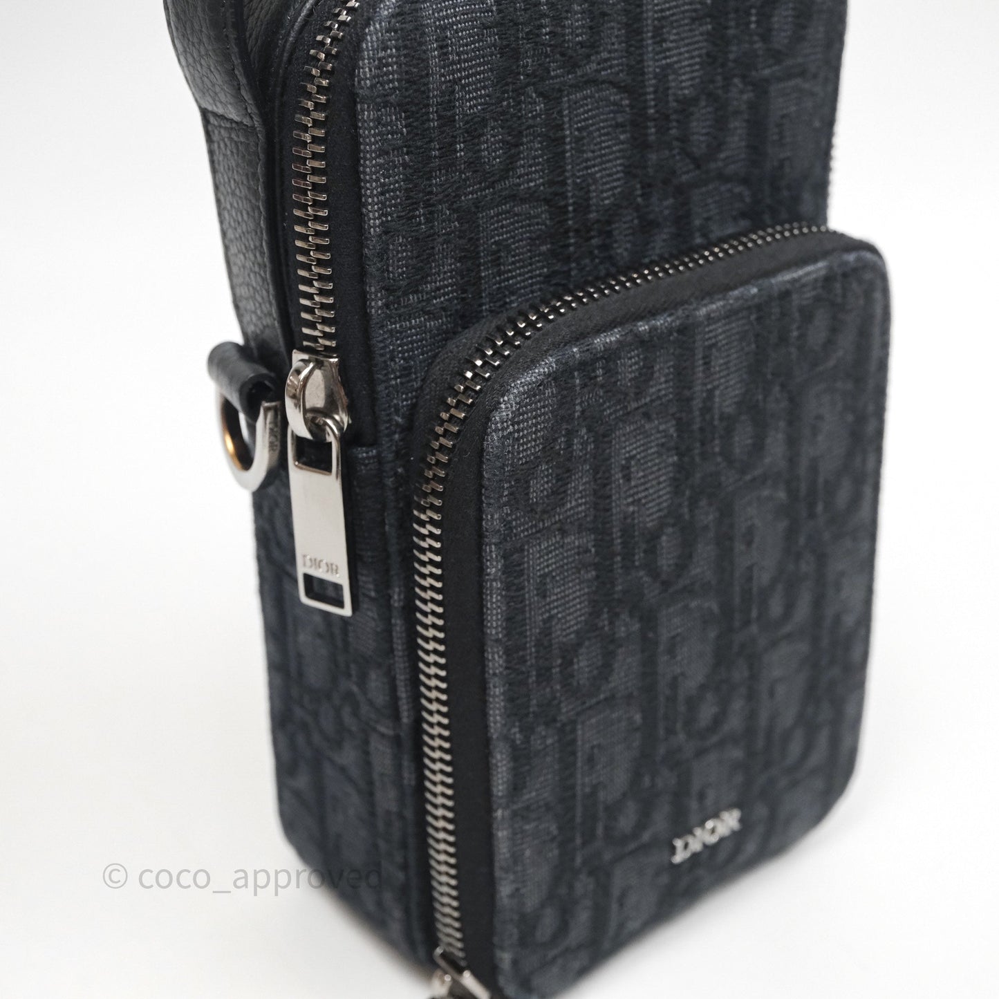 Christian Dior Men's Crossbody Bag Black Oblique Canvas