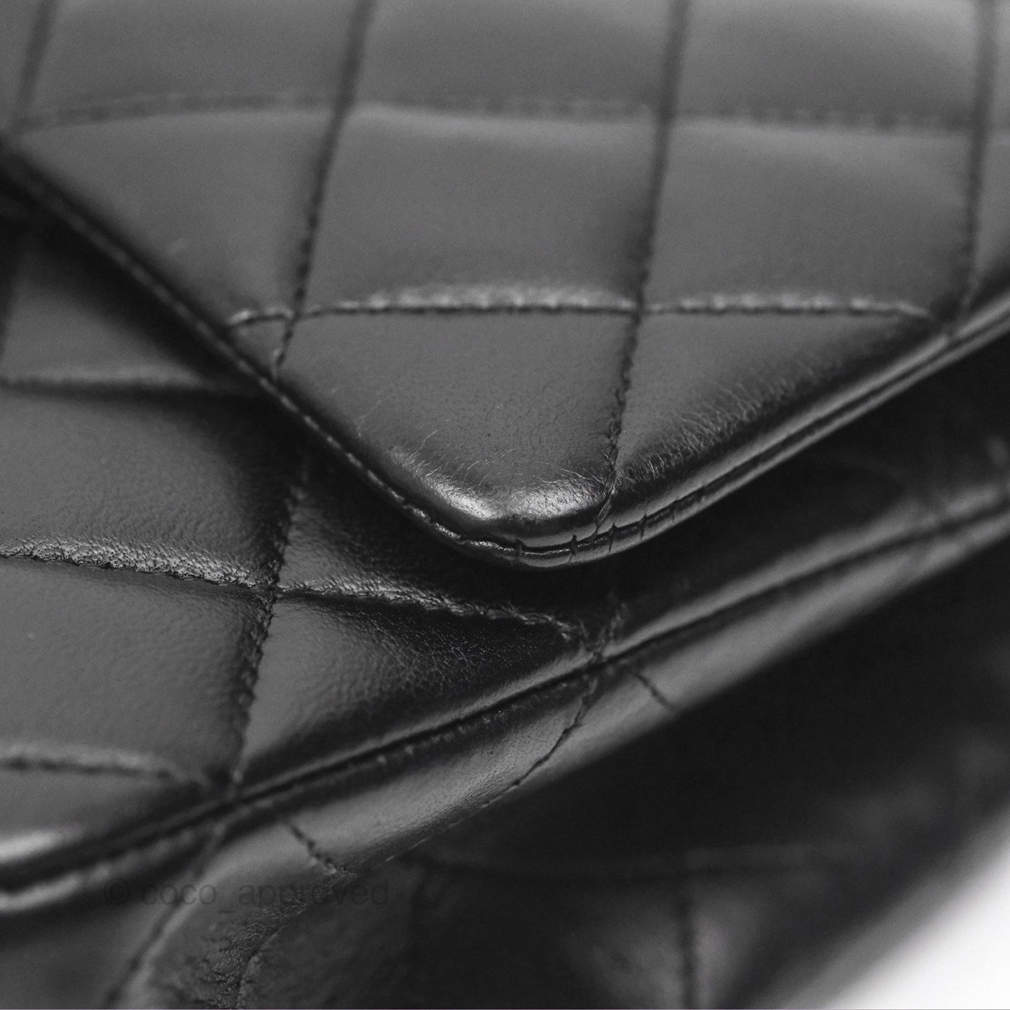 Chanel Classic M/L Medium Flap Quilted Black Lambskin 24K Gold Hardware