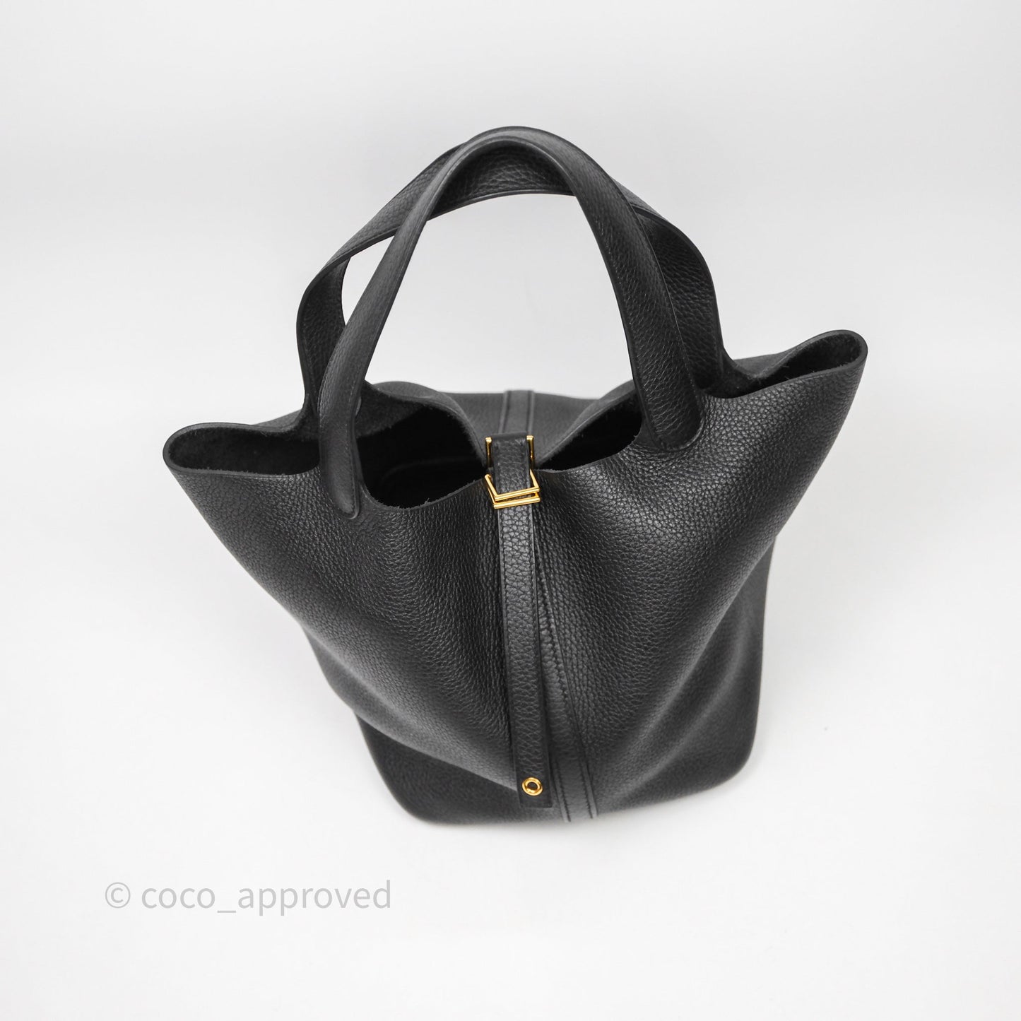 Hermès Picotin 22 Black Noir 89 Clemence Gold Hardware