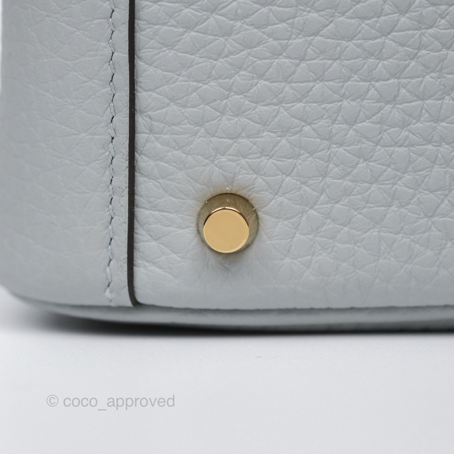 Hermès Mini Lindy 20 Blue Glacier 8U Clemence Gold Hardware