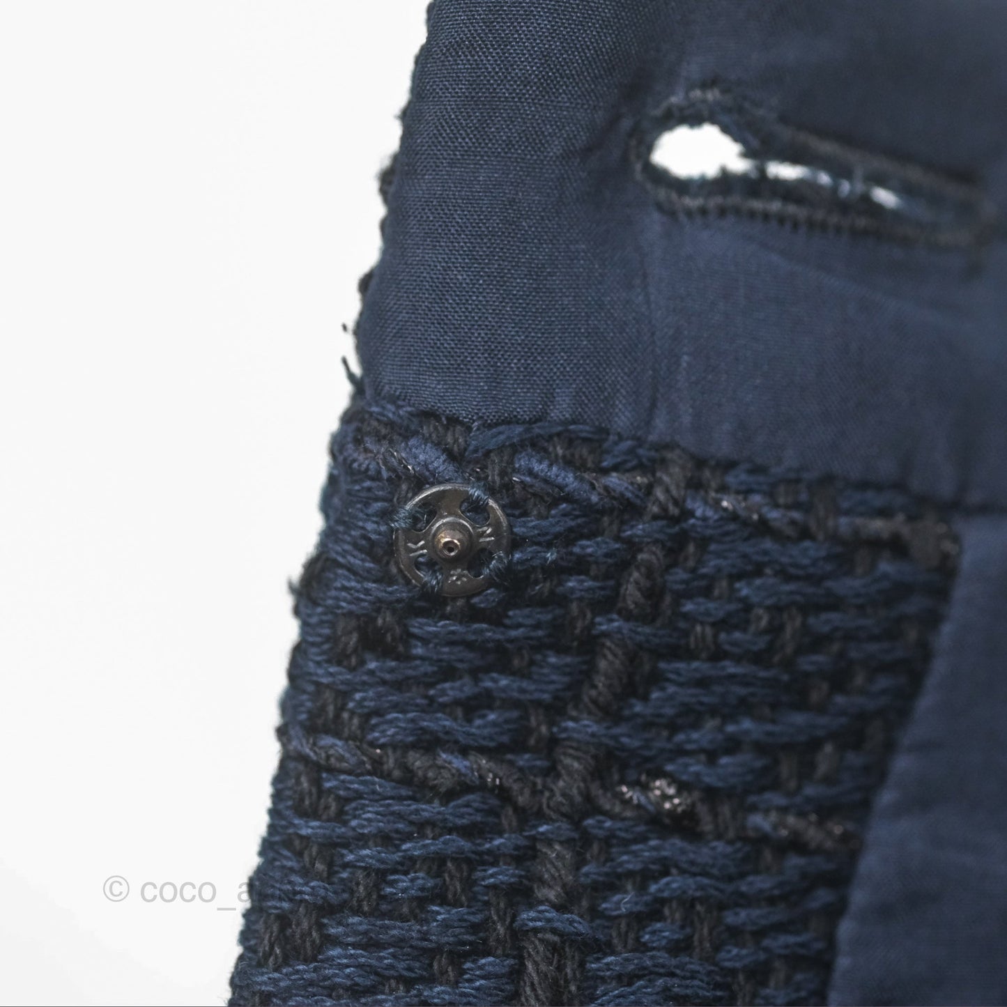 Chanel Tweed Skirt Navy Size 36
