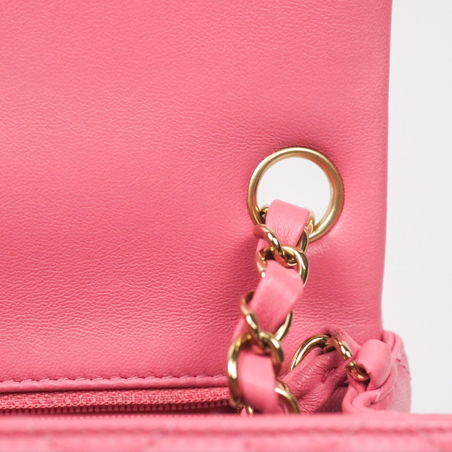 Chanel Quilted Mini Square Lambskin Pink Gold Hardware