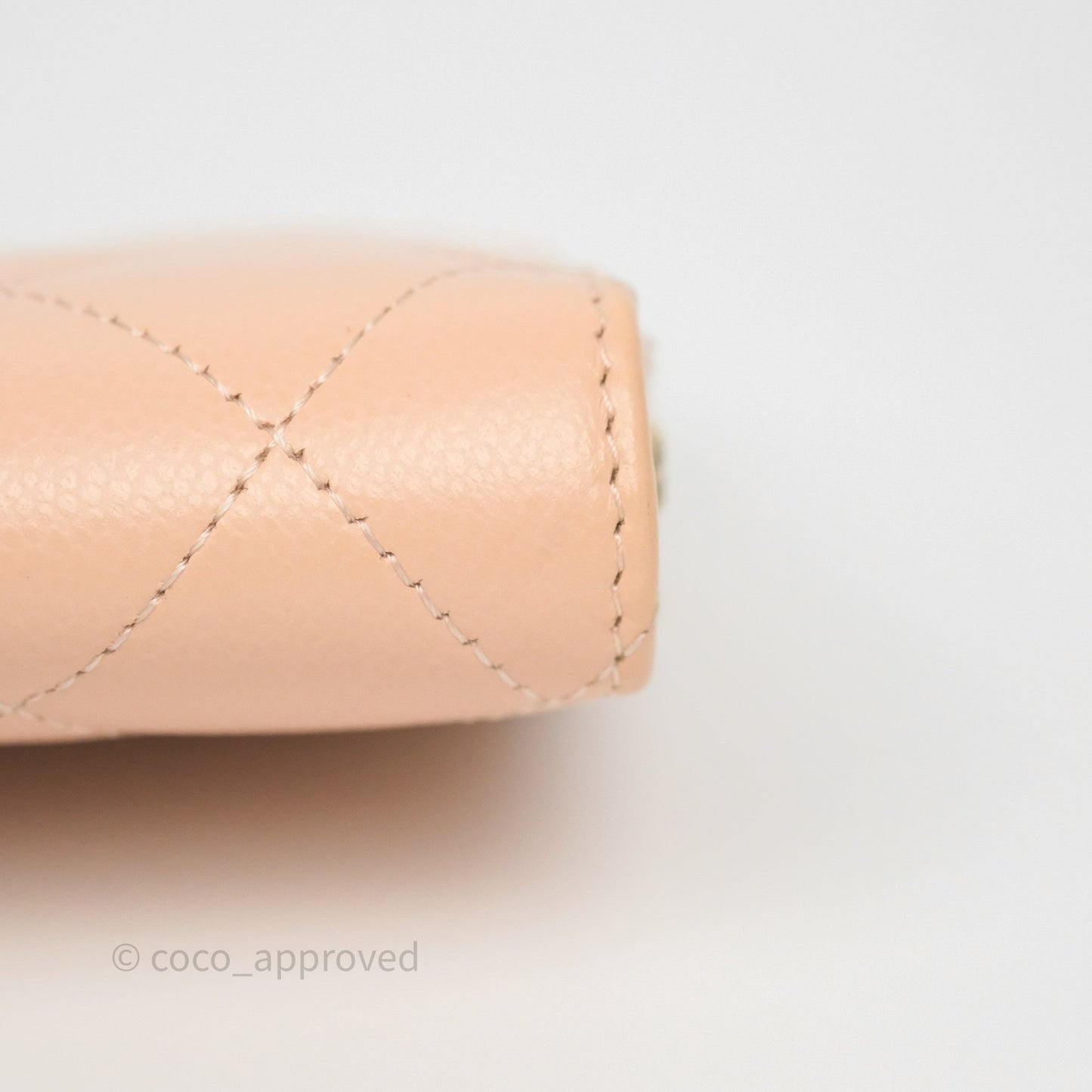 Chanel Classic Zipped Coin Purse Salmon Pink Caviar Gold Hardware