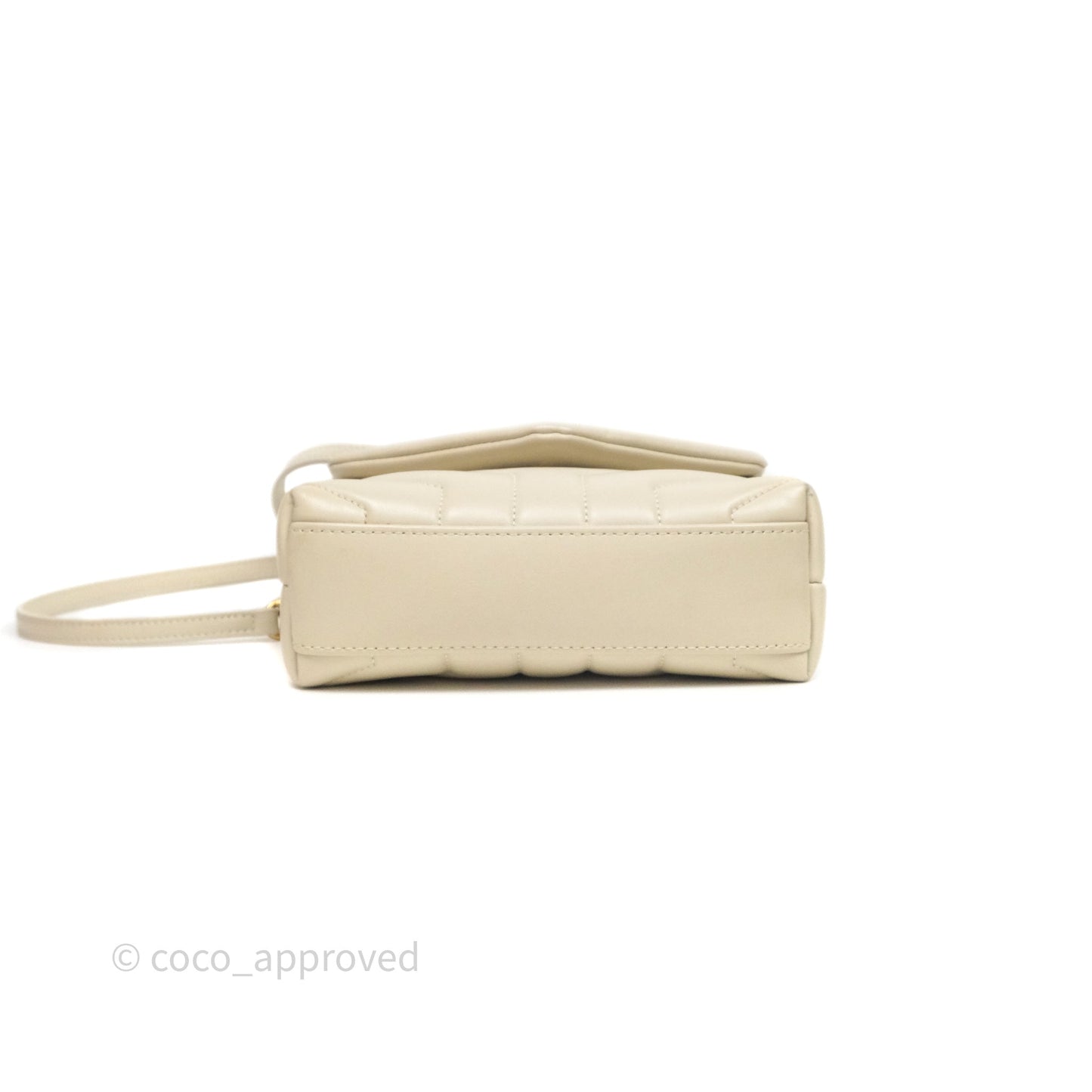 Saint Laurent Small Loulou Flap Bag Beige Calfskin Gold Hardware