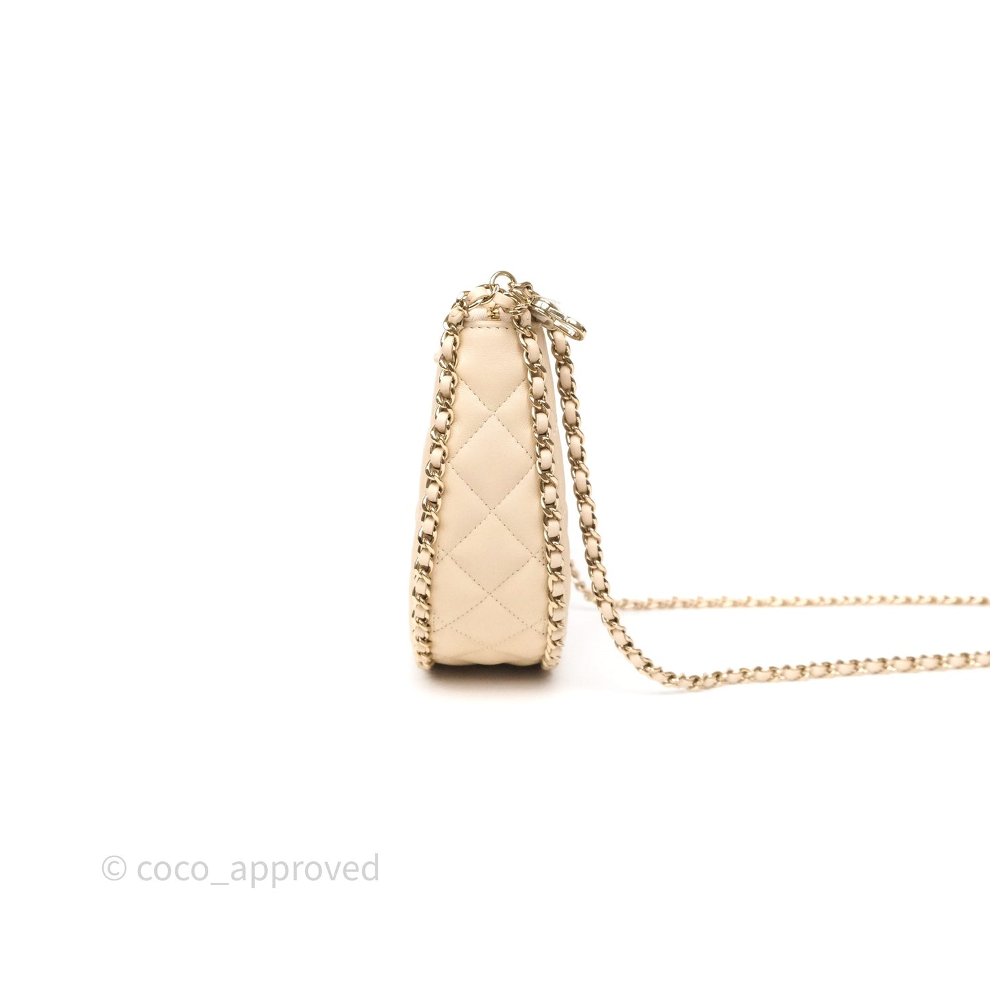 Chanel Small Hobo Bag Light Beige Lambskin Gold Hardware 23P