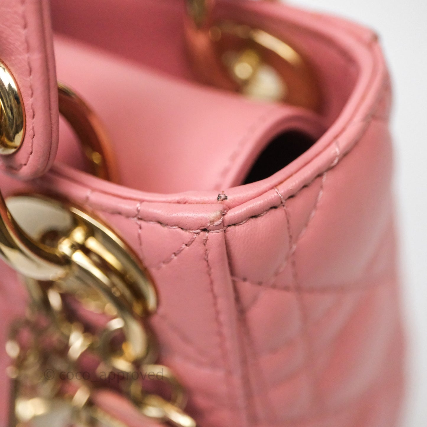 Christian Dior Mini Lady Dior My ABCDior Bag Pink Cannage Lambskin Gold Haardware