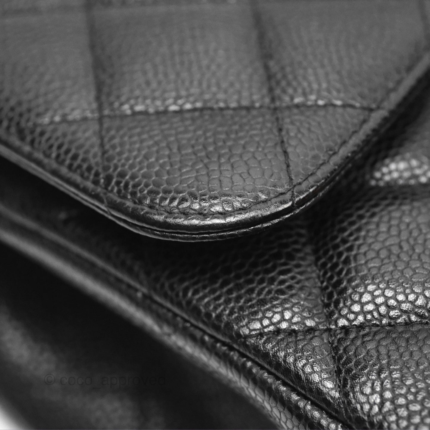 Chanel Jumbo Double Flap Quilted Black Caviar Gold Hardware⁣⁣