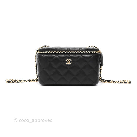 Chanel Classic Vanity with Chain Black Lambskin Gold Hardware