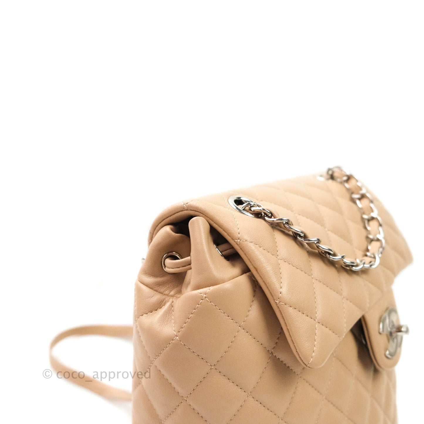 Chanel Quilted Small Urban Spirit Backpack Lambskin Beige Silver Hardware