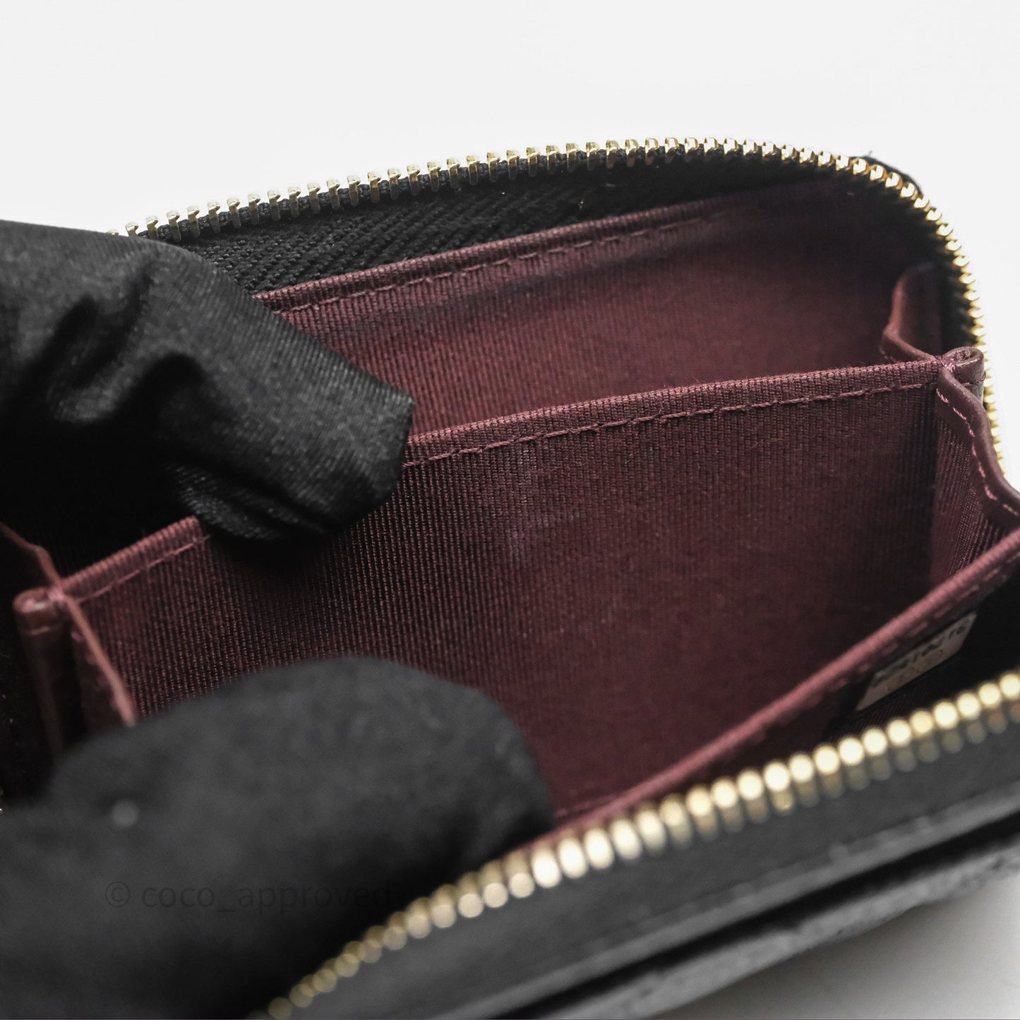 Chanel Classic Zipped Coin Purse Black Caviar Gold Hardware