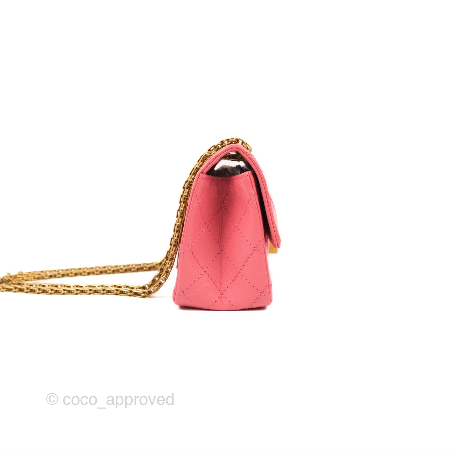 Chanel Mini Reissue 224 Pink Aged Calfskin Aged Gold Hardware