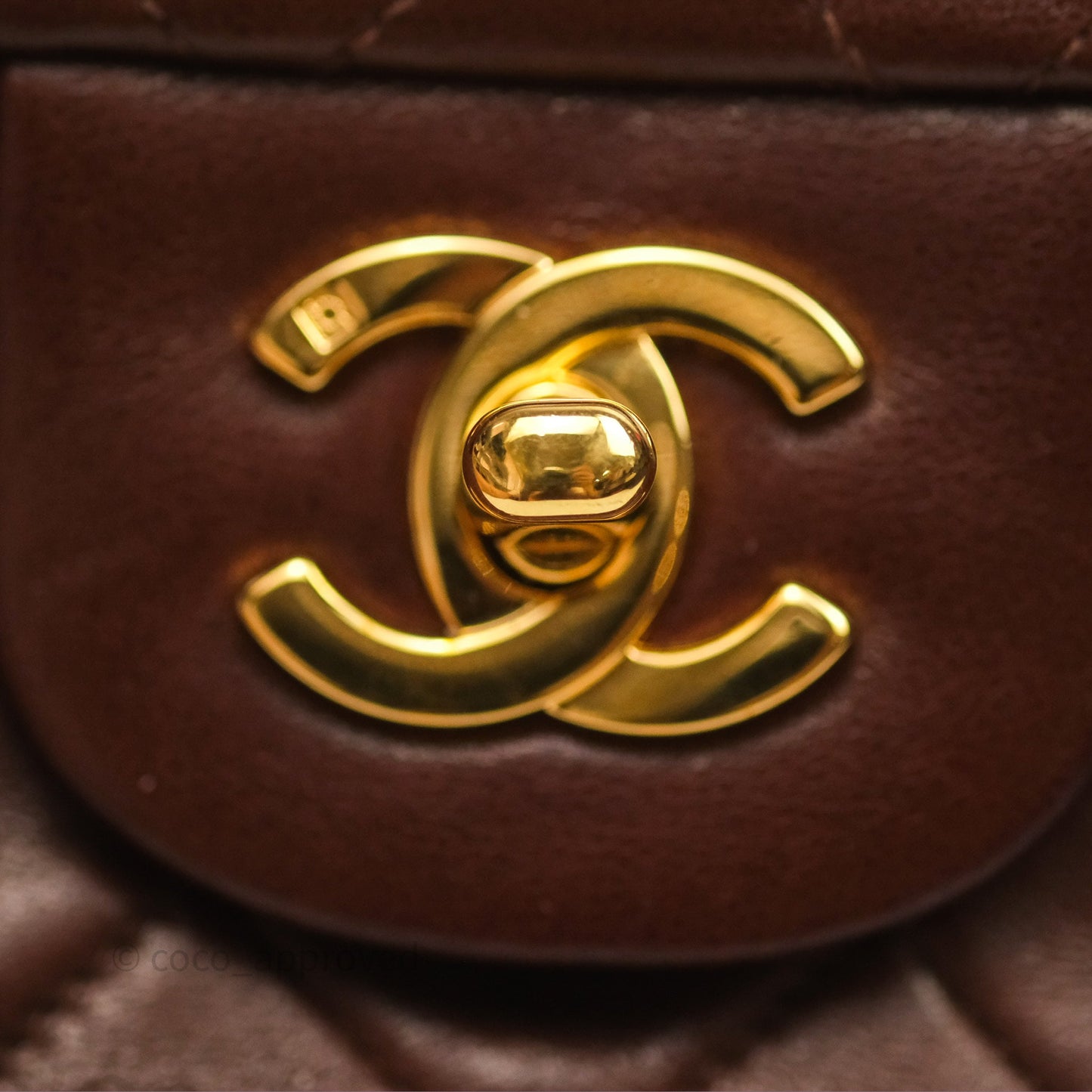 Chanel Vintage Small Classic Flap Brown Lambskin 24K Gold Hardware