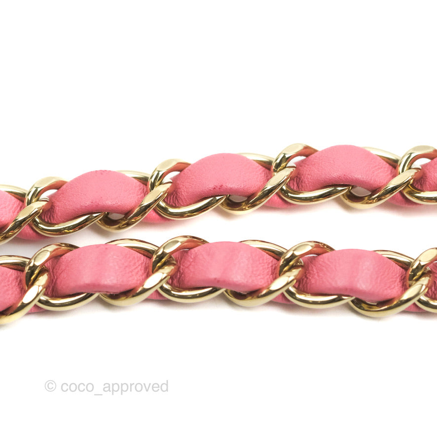 Chanel Mini Square Flap Pink Lambskin Gold Hardware