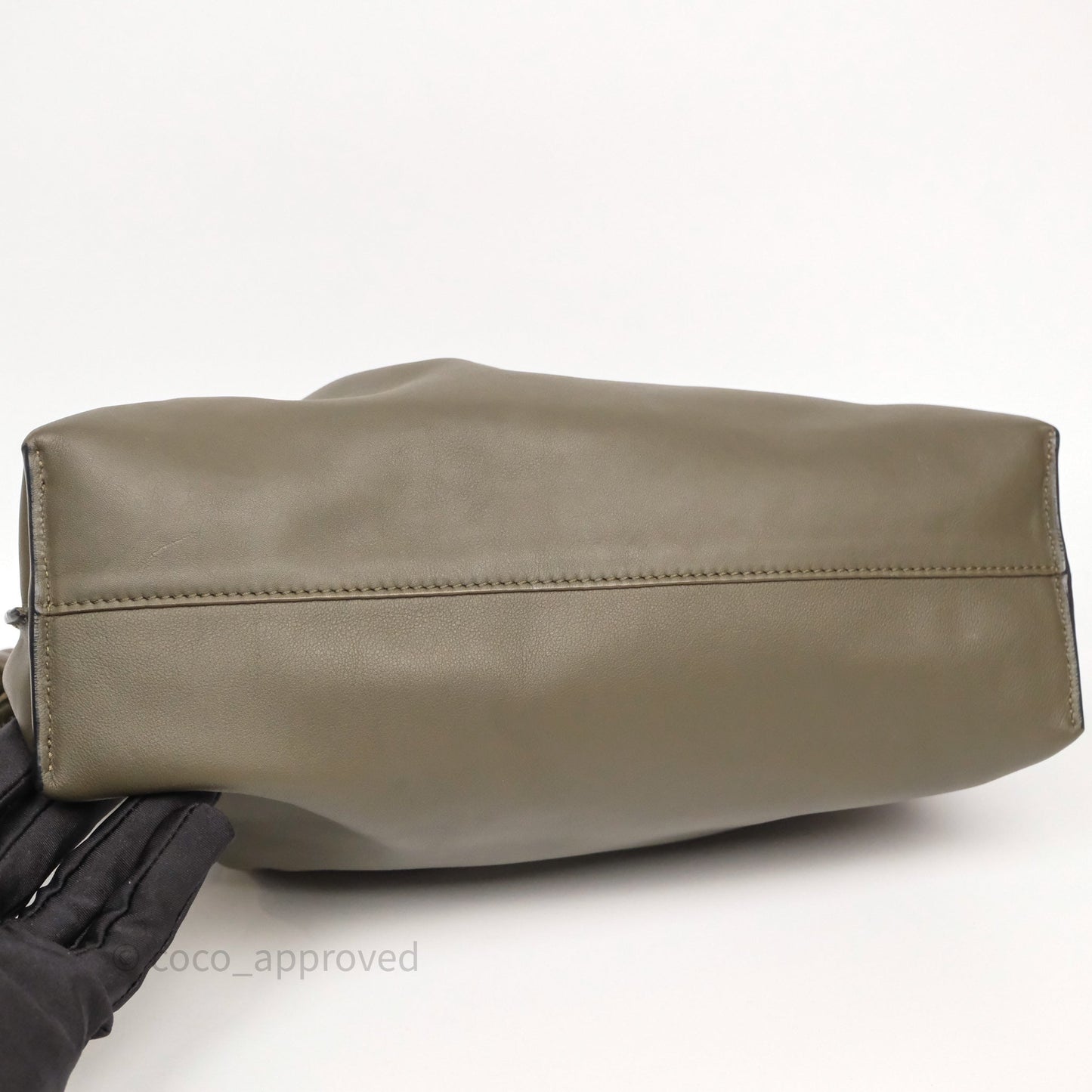Loewe Flamenco Clutch Medium in Nappa Calfskin Dark Khaki Green