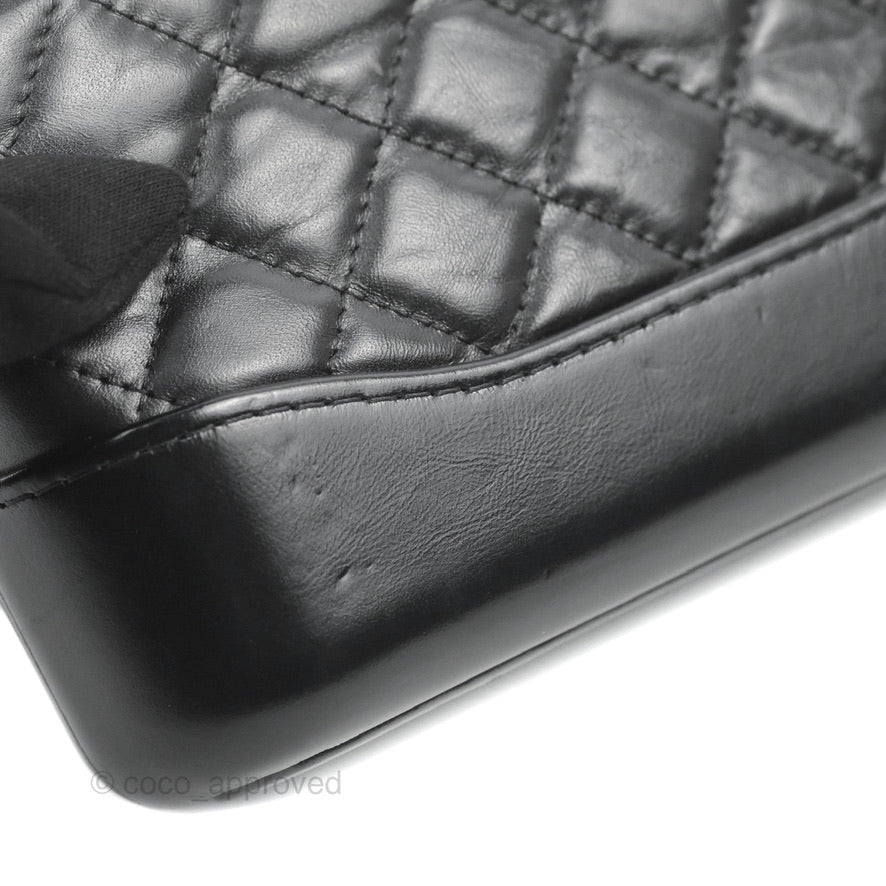 Chanel Gabrielle Clutch With Chain Aged Calfskin So Black