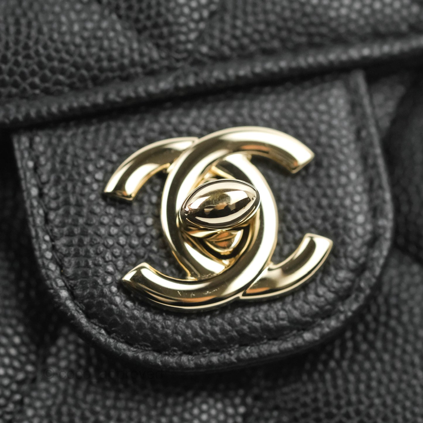 Chanel Classic Quilted Phone Holder Black Caviar Gold Hardware