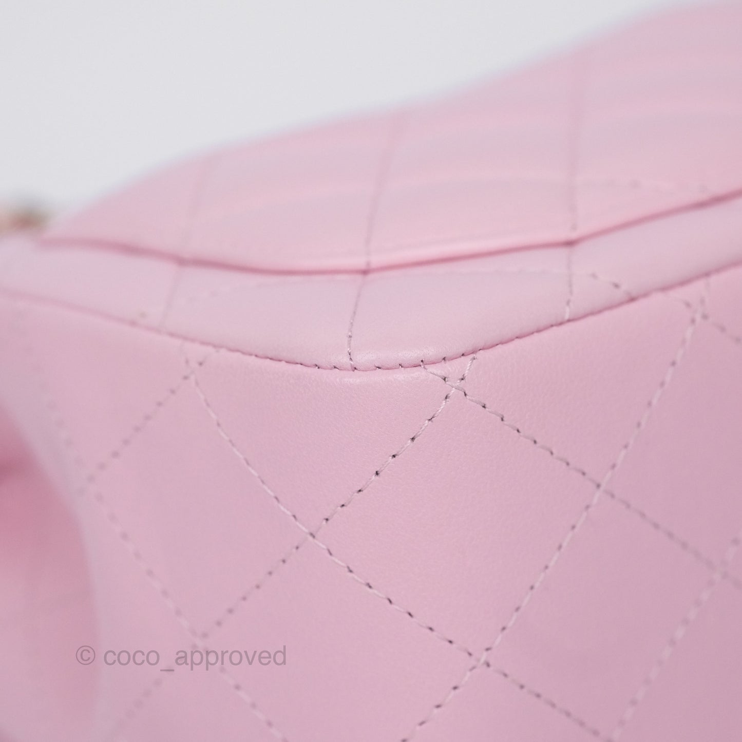 Chanel Mini Square Flap Quilted Pink Lambskin Gold Hardware