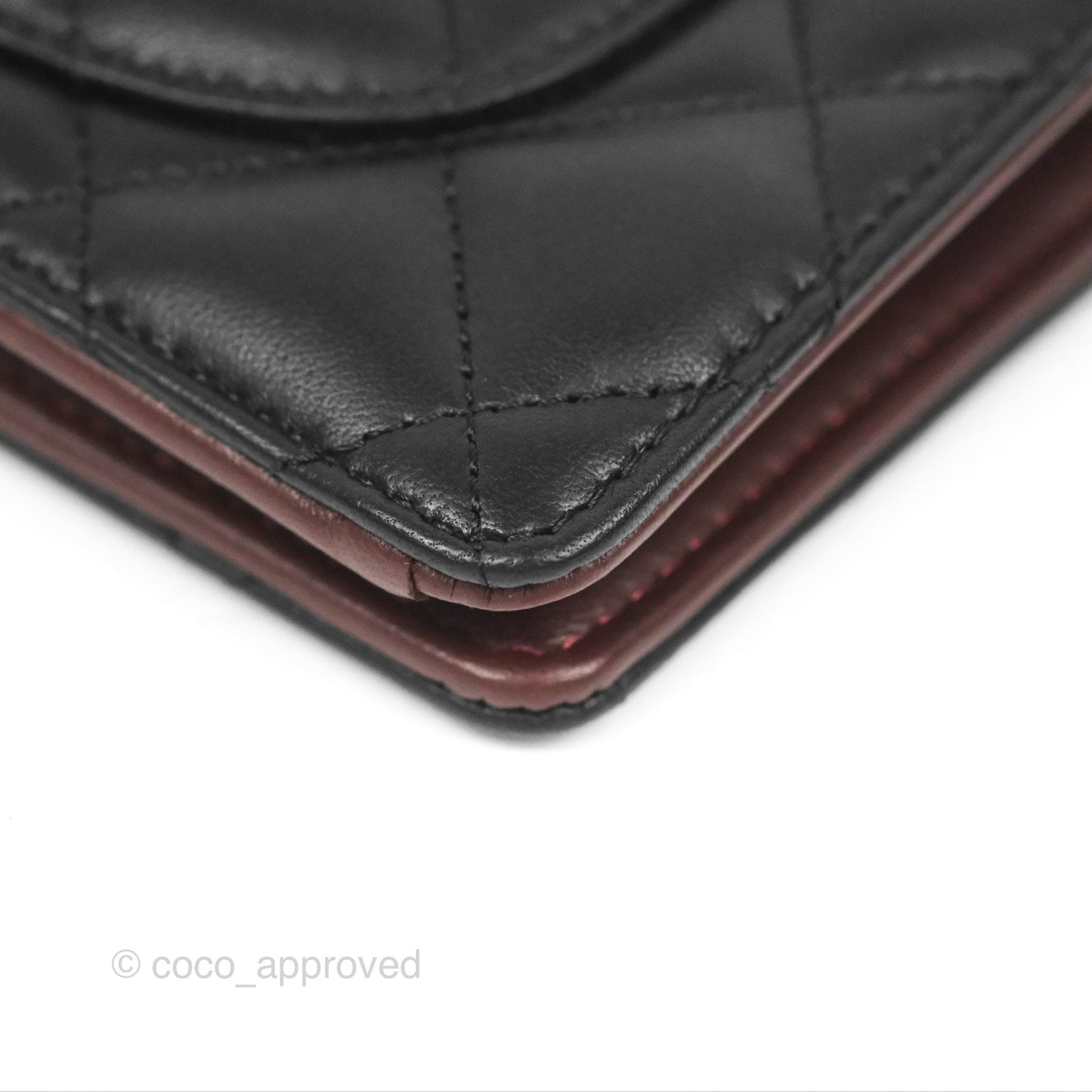 Chanel Classic Quilted Long Wallet Black Lambskin Silver Hardware