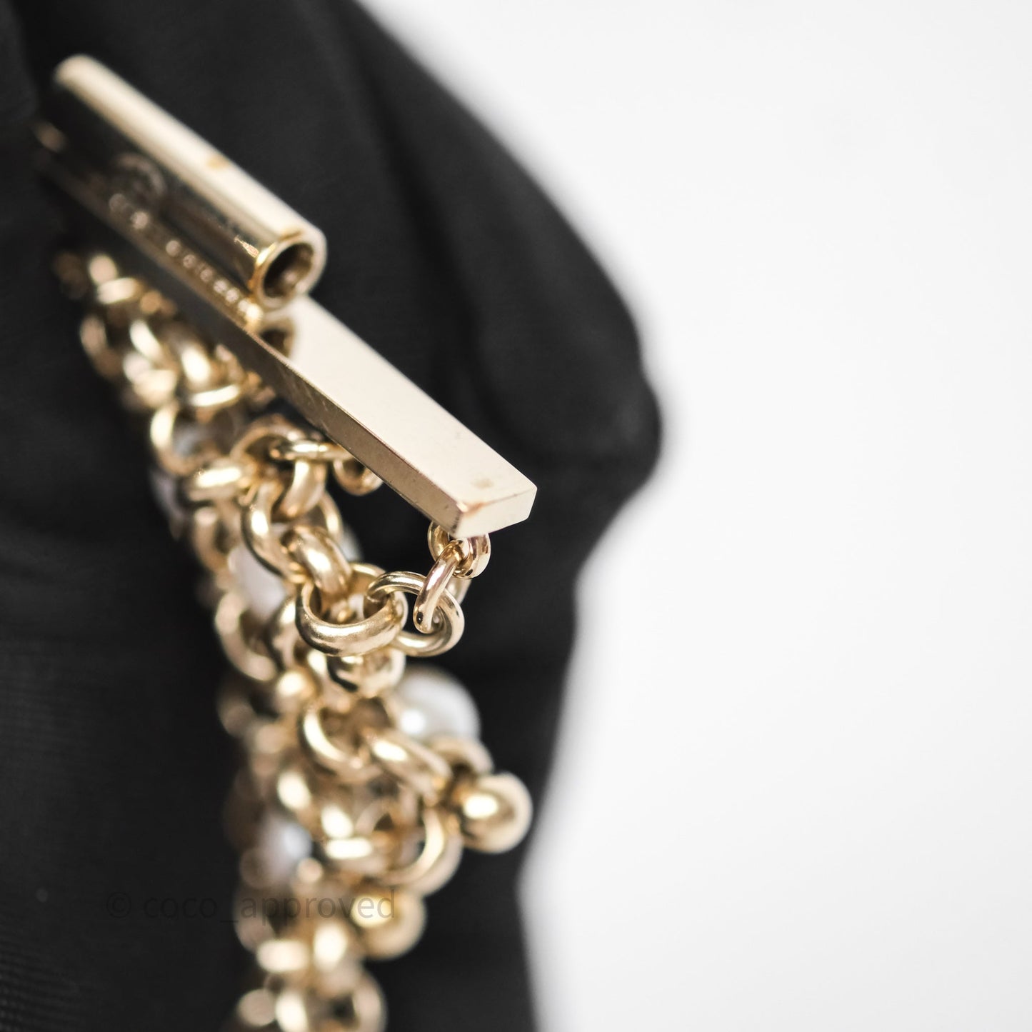 Chanel CC Pearl Bracelet Gold Tone 20C