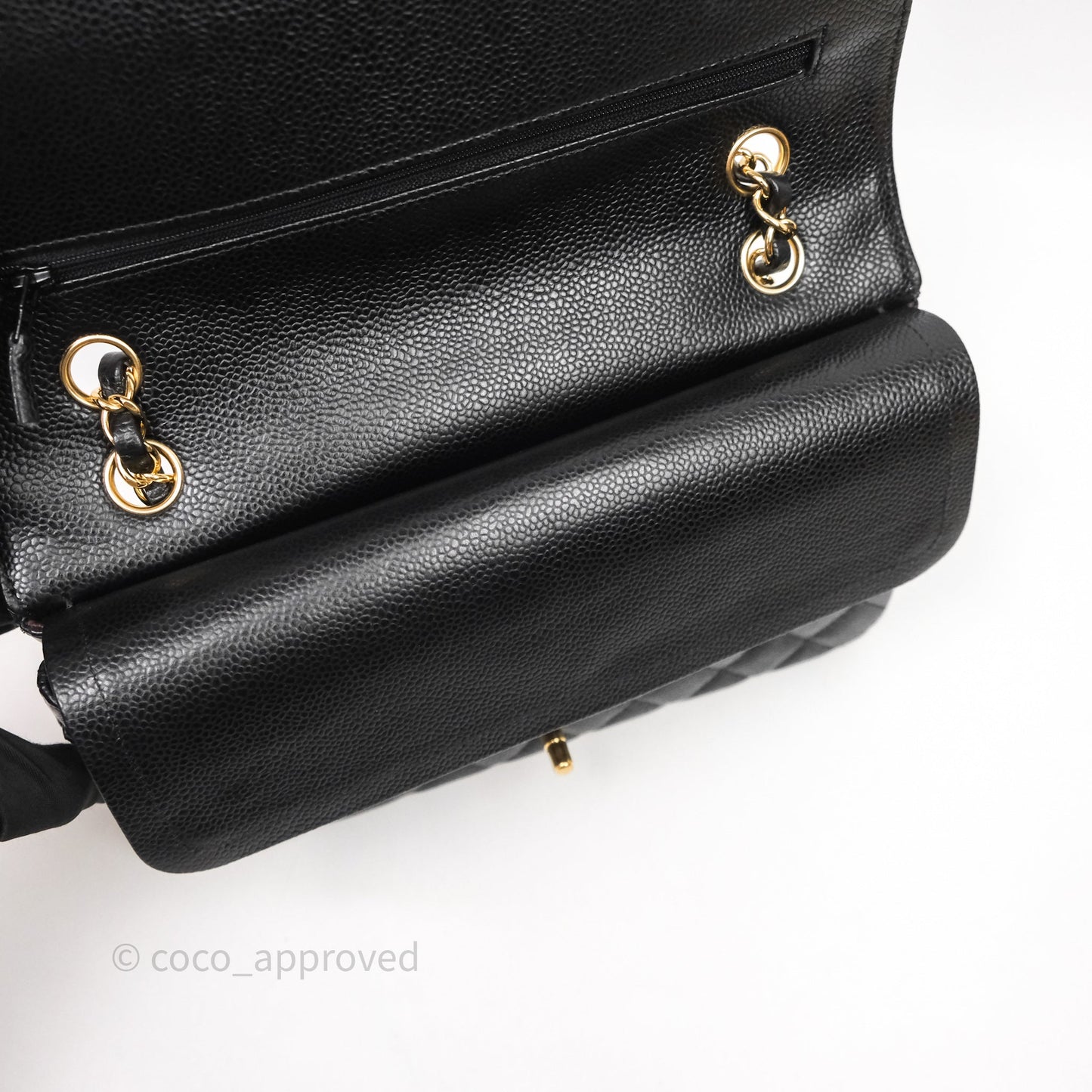 Chanel Medium Classic Flap Quilted Black Caviar Gold Hardware