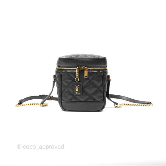 Saint Laurent 80's Vanity Bag Quilted Black Grained Calfskin